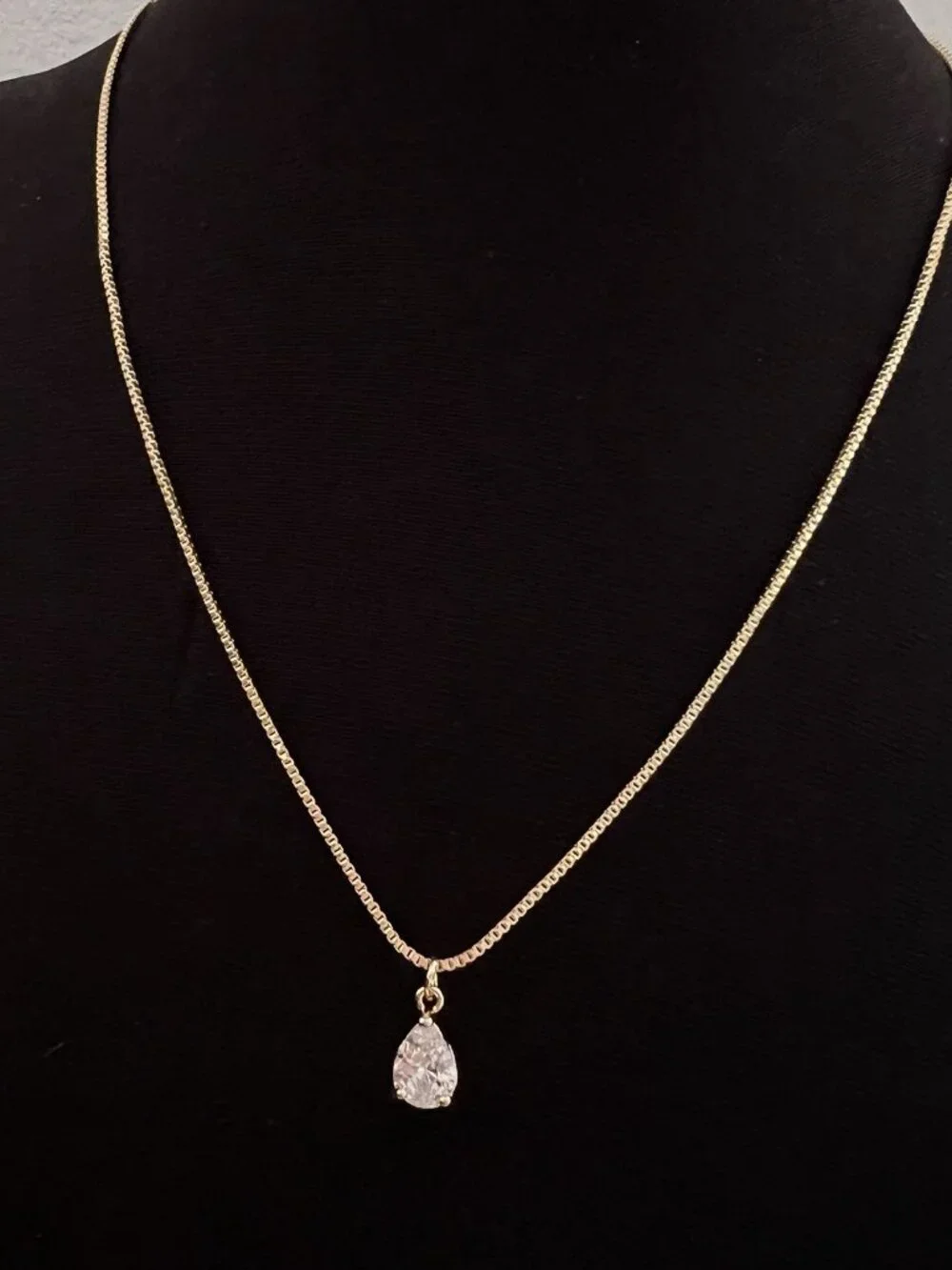 Layered Gold Chain Necklace Set Stainless Steel Paperclip & Teardrop Jewelry
